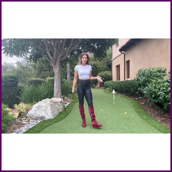 Women's Suede Wedge Heel Over the Knee Boots Stretch Fit Fashion Tall Boots - Picture 8 of 8